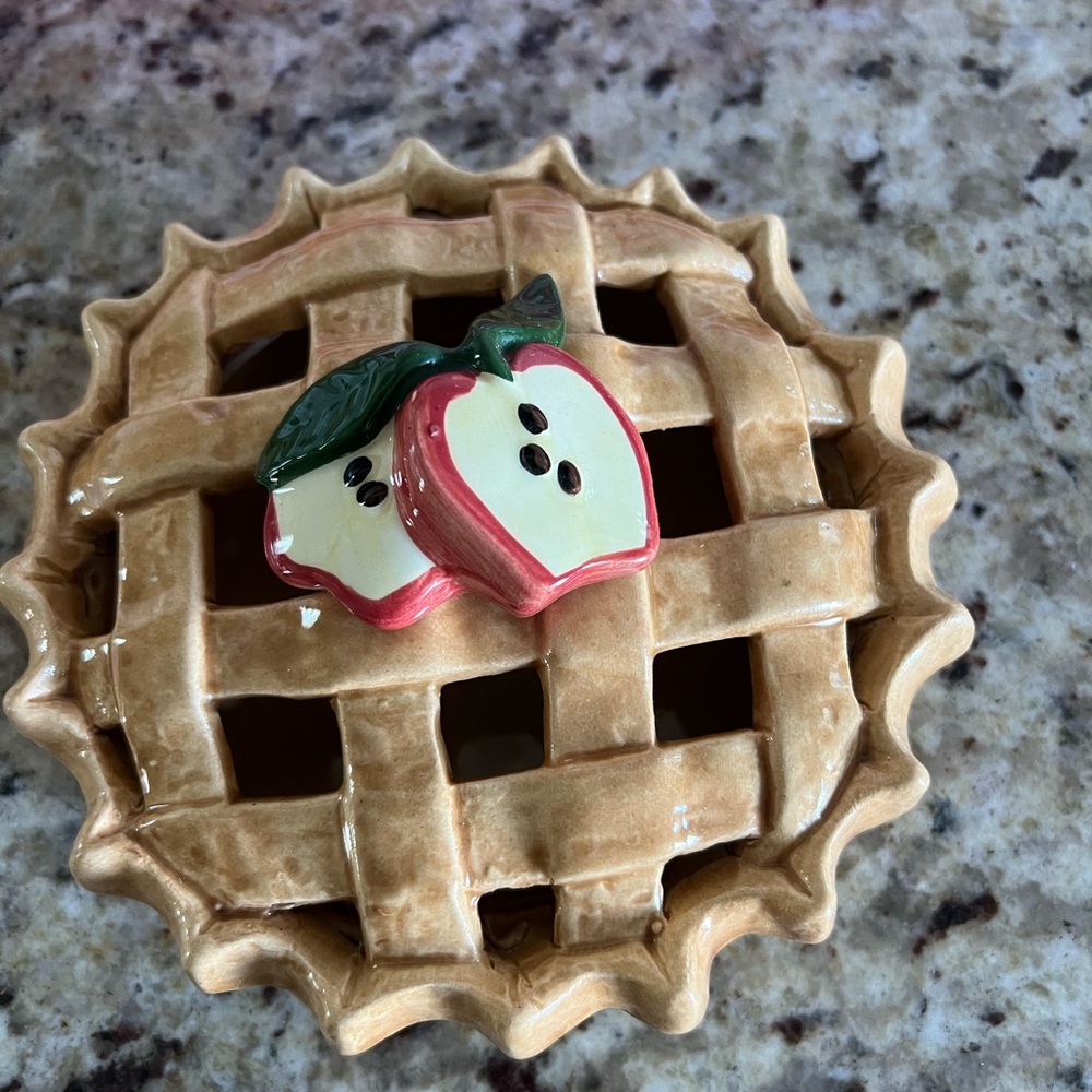 Vintage Apple Pie Potpourri Dish Home Interiors, 7 inch Lidded Wax Melt holder